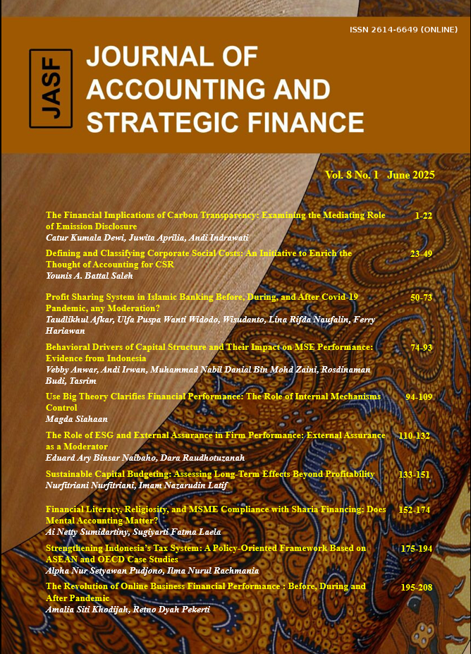 					View Vol. 8 No. 1 (2025): JASF (Journal of Accounting and Strategic Finance) - June 2025
				